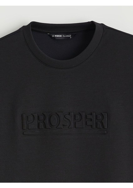 Lcw Yeni Yeni Sezon Bisiklet Yaka Baskılı Erkek Sweatshirt