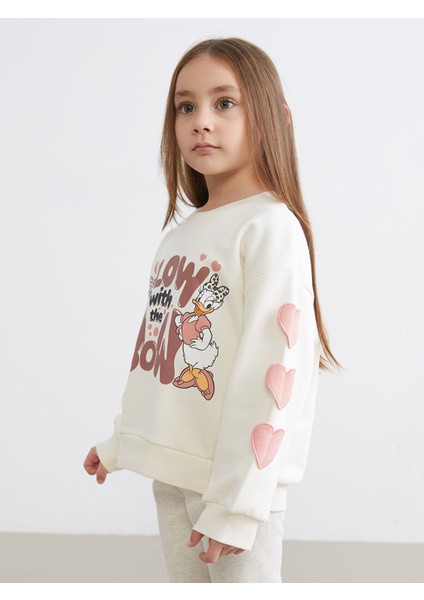 Lcw Yeni Yeni Sezon Bisiklet Yaka Minnie Mouse Baskılı Kız Çocuk Sweatshirt