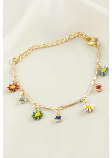 Papatya Taşlı Mineli Bileklik