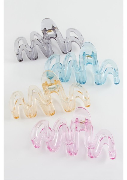 Zikzak Şeffaf Renkli Mandal Toka 13 cm modelleri