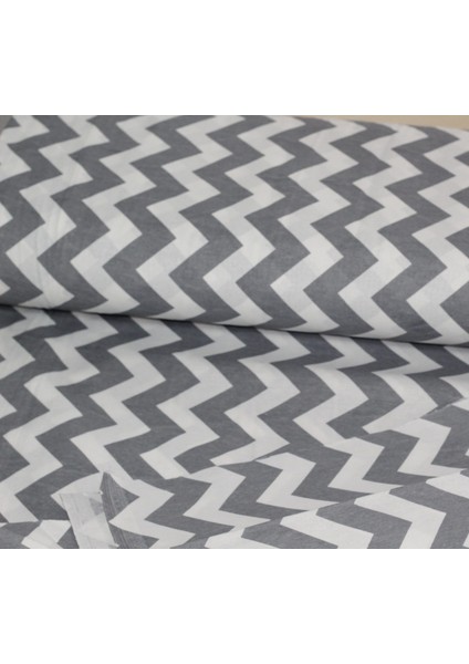Gri Zik Zak Desenli Pamuklu Nevresimlik Kumaş 100*240 cm Metrelik Çarşaf Yastık Ev Tekstil Kumaşı fırsatları