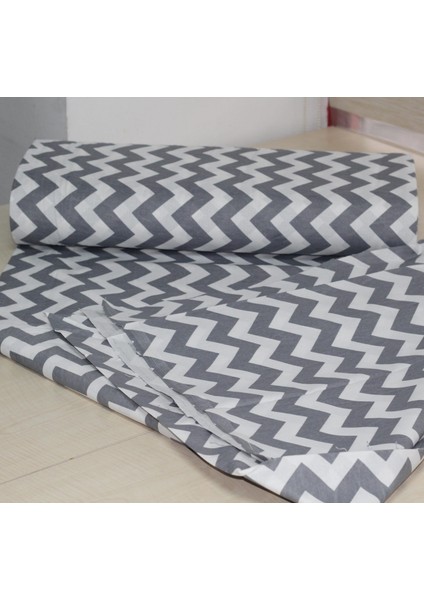 Gri Zik Zak Desenli Pamuklu Nevresimlik Kumaş 100*240 cm Metrelik Çarşaf Yastık Ev Tekstil Kumaşı indirimleri