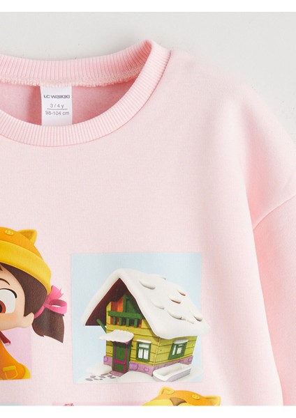 Lcw Yeni Peak Yeni Sezon Bisiklet Yaka Niloya Baskılı Kız Çocuk Sweatshirt fiyatları