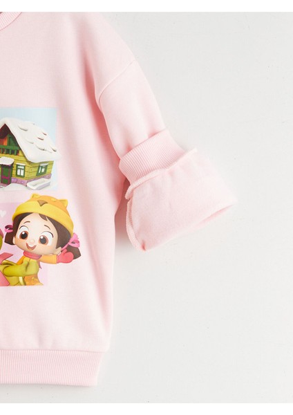 Lcw Yeni Peak Yeni Sezon Bisiklet Yaka Niloya Baskılı Kız Çocuk Sweatshirt modelleri