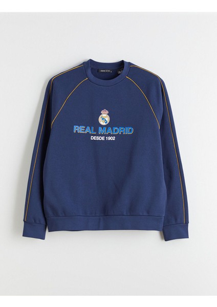 Lcw Yeni Bisiklet Yaka Real Madrid Baskılı Erkek Taraftar Sweatshirt indirimleri
