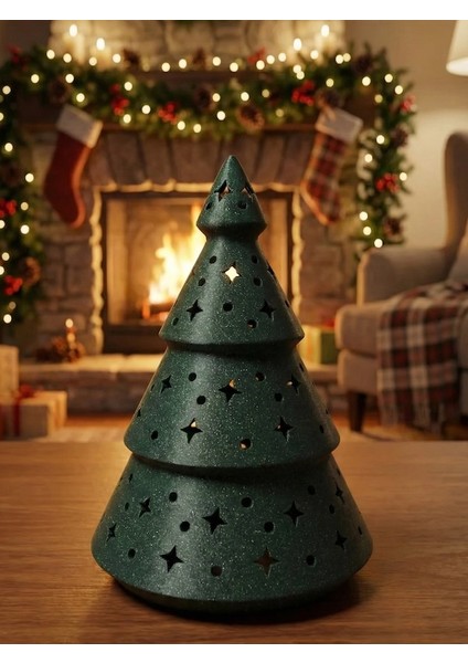 3D Baskı Işıklı Yılbaşı Ağacı Dekoru – Tek Adet – Pla Malzeme – LED Uyumlu – Yıldız Desenli – 15 cm – Yeşil / Kırmızı / Sarı / Turuncu Renk Seçenekli – Masaüstü & Vitrin Süsü modelleri