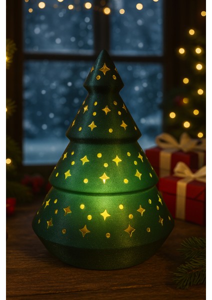 3D Baskı Işıklı Yılbaşı Ağacı Dekoru – Tek Adet – Pla Malzeme – LED Uyumlu – Yıldız Desenli – 15 cm – Yeşil / Kırmızı / Sarı / Turuncu Renk Seçenekli – Masaüstü & Vitrin Süsü indirimleri