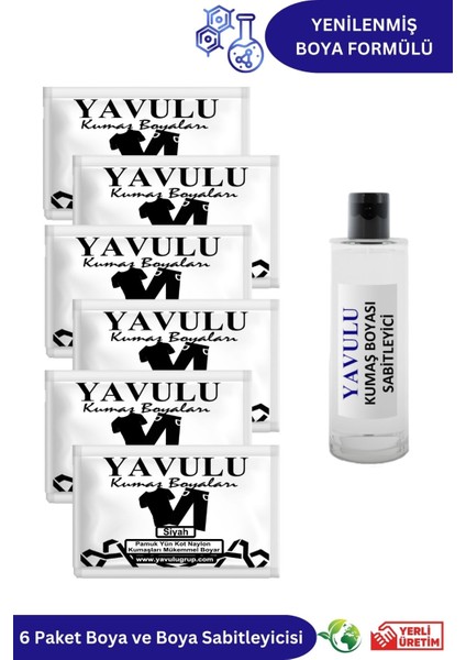 Siyah Kumaş Boyası / Tekstil Boyası / Giysi Boyası / Toz Kumaş Boyası 6AD.