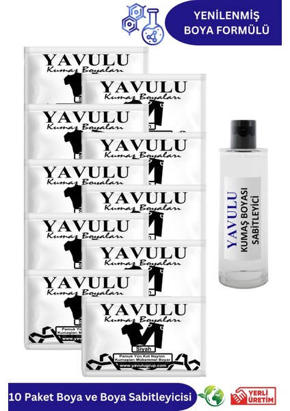 Siyah Kumaş Boyası / Tekstil Boyası / Giysi Boyası / Toz Kumaş Boyası 10AD.