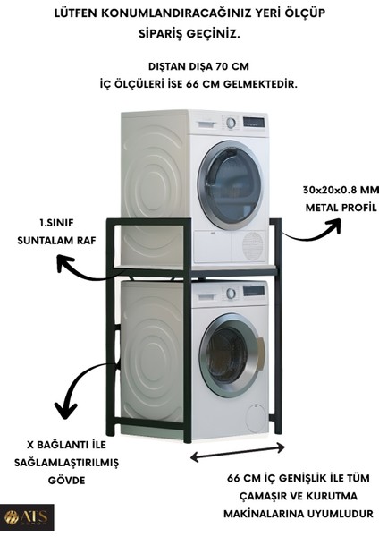 Stacklux Çamaşır Makinası ve Kurutma Makinası Rafı Çamaşır Makinası Üstü Banyo Düzenleyici Rafı modelleri
