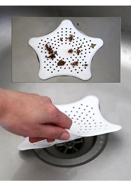 Deniz Yıldızı Lavabo Süzgeci, Lavabo Tıkacı, Silikon Süzgeç 1 Adet Beyaz 1 Adet Siyah fiyatları