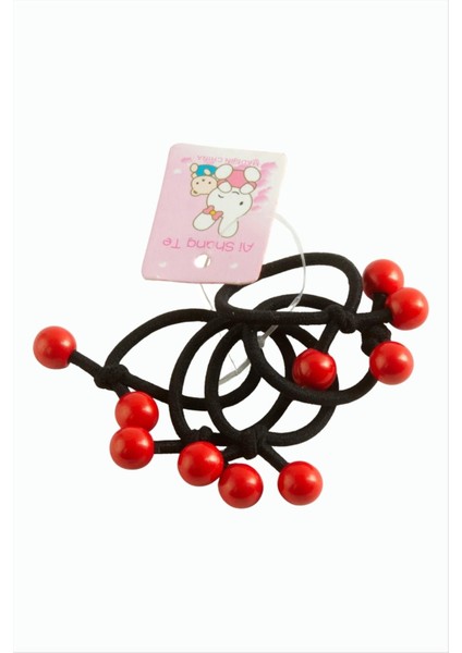 Kırmızı Boncuklu Lastikli Toka 5 Adet fiyatları