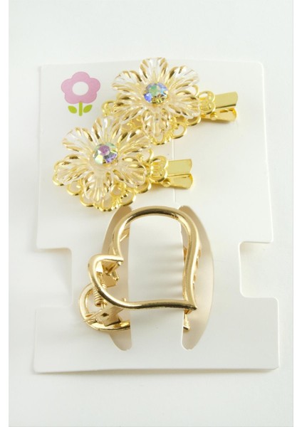 Papatya Taşlı Metal Mandal Toka 3 Adet fiyatları