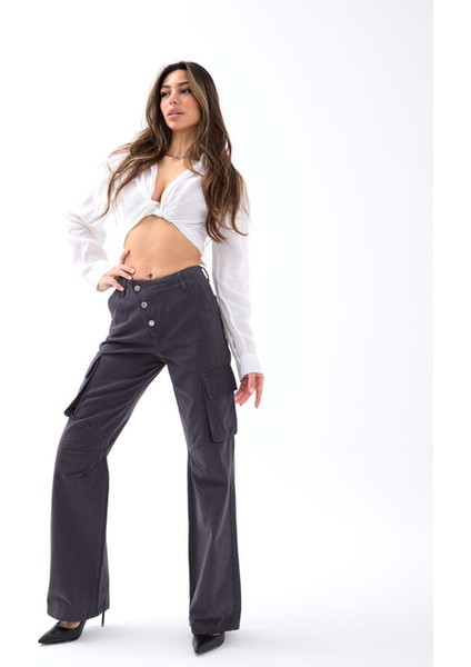 Önü Düğmeli Kargon Pantolon fırsatları