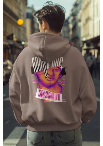 Unisex Sweatshirt Conqueror Neon Art Grafikli Pamuklu Hoodie Sweatshirt