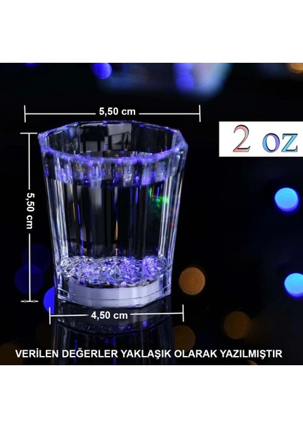 Renkli LED Parlayan Fiber Optik Glow Işıklı Bardak 5,5 x 5,5 cm 1 Adet indirimleri