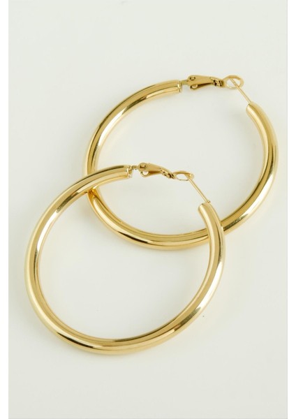 Boru Lüks Çelik Halka Küpe 4 cm