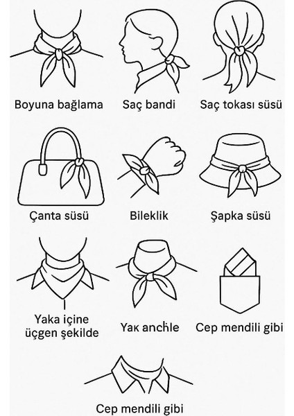 Yılbaşı Desenli Renkli Fular 50 x 50 indirimleri