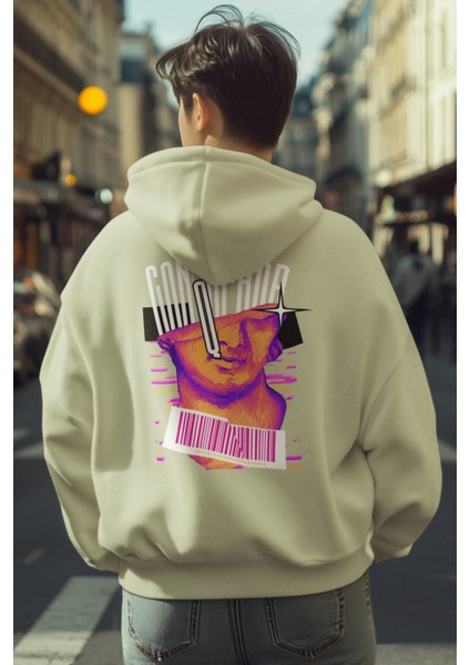 Unisex Sweatshirt Conqueror Neon Art Grafikli Pamuklu Hoodie Sweatshirt