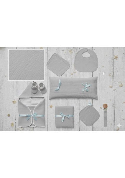 %100 Pamuk Kare Desenli Gri Müslin Kumaş 100*180 cm Metrelik Müslin Kumaş fırsatları