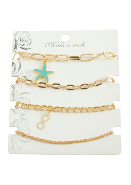 4 Adet Deniz Yıldızı Zincir Bileklik fiyatları