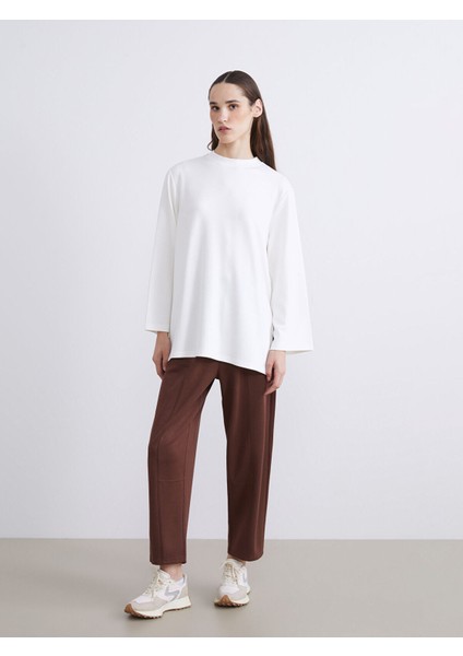 Lcw Yeni Peak Yeni Sezon Bisiklet Yaka Oversize Kadın Sweatshirt Tunik fiyatları