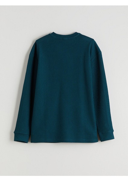 Lcw Yeni Bisiklet Yaka Dokulu Erkek Çocuk Tişört modelleri