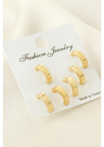 6 Adet Yarım Halka Küpe 1 cm