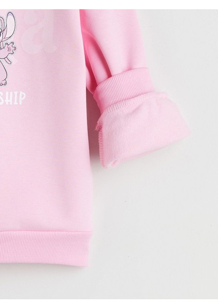 Lcw Yeni Lcw Kids Bisiklet Yaka Stitch ve Angel Baskılı Kız Çocuk Sweatshirt fiyatları