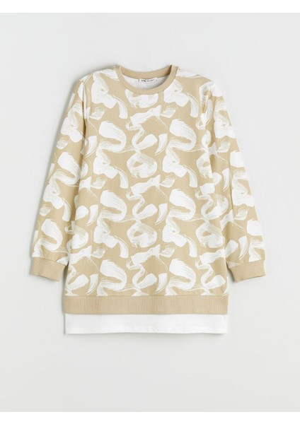 Lcw Yeni Artı Yeni Sezon Büyük Beden Desenli Oversize Kadın Sweatshirt Tunik