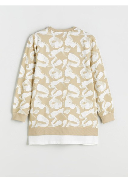 Lcw Yeni Artı Yeni Sezon Büyük Beden Desenli Oversize Kadın Sweatshirt Tunik