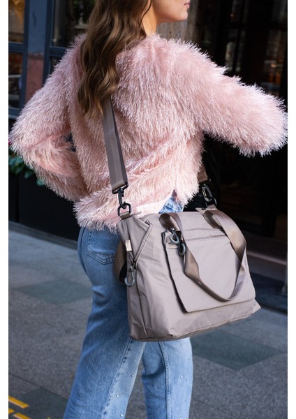 Sanmorris Genişleyebilir Yan Fermuarlı Paraşüt Kumaş Ayarlanabilir Omuz Çantası