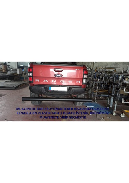 Ranger 2016-2022 Uyumlu Yükseltilmiş Araçların Muayeneden Geçmesi Için 104'LÜK Çapta Arka Koruma Bar
