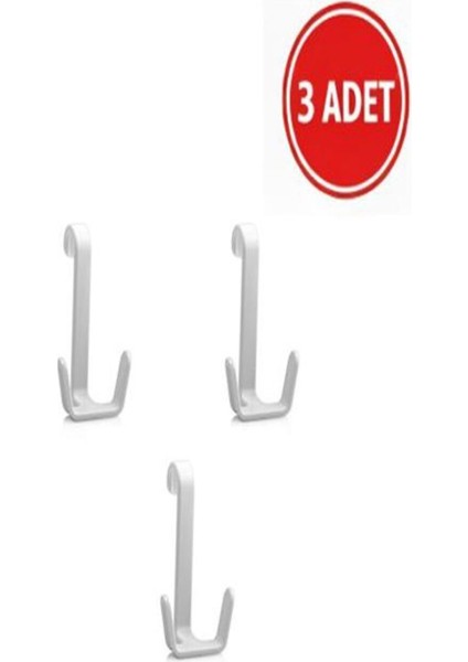 Havlupan Askısı, Kıyafet Askısı, Kapı Arkası Askısı Radyatör Askısı Banyo Askısı Beyaz 3 Adet