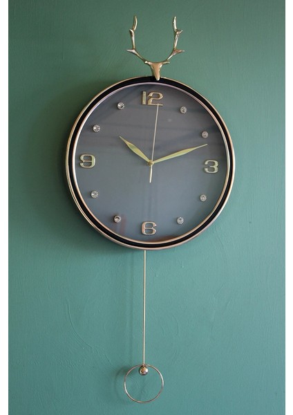 Geyikli Sarkaçlı Duvar Saati ALK1582