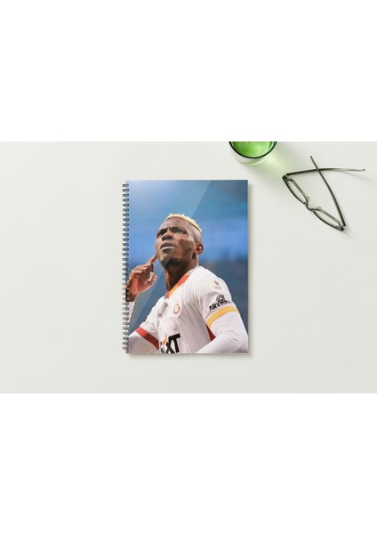 Osimhen A5 Metal Spiralli Çizgisiz Sert Kapak Osimhen Defter