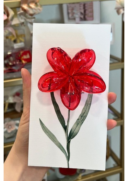 Kırmızı Lotus Toka 8 cm (Kartsız) fiyatları