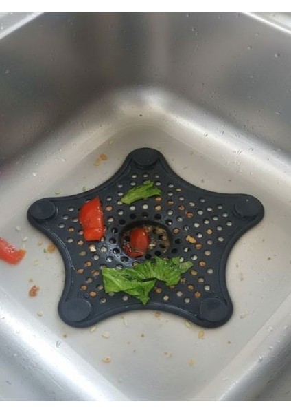 Deniz Yıldızı Lavabo Süzgeci, Lavabo Tıkacı, Silikon Süzgeç Siyah 3 Adet fiyatları