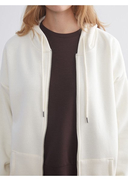 Lcw Yeni Hilfa Yeni Sezon Kapüşonlu Oversize Kadın Kalın Fermuarlı Sweatshirt modelleri