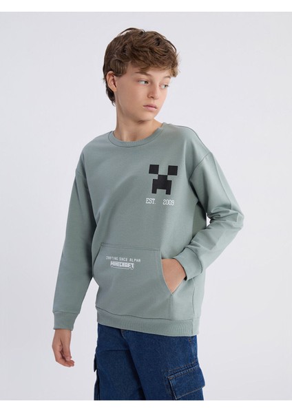 Lcw Yeni Lcw Kids Bisiklet Yaka Minecraft Baskılı Erkek Çocuk Sweatshirt