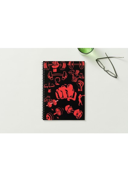 Gym A5 Metal Spiralli Çizgisiz Sert Kapak Gym Defter