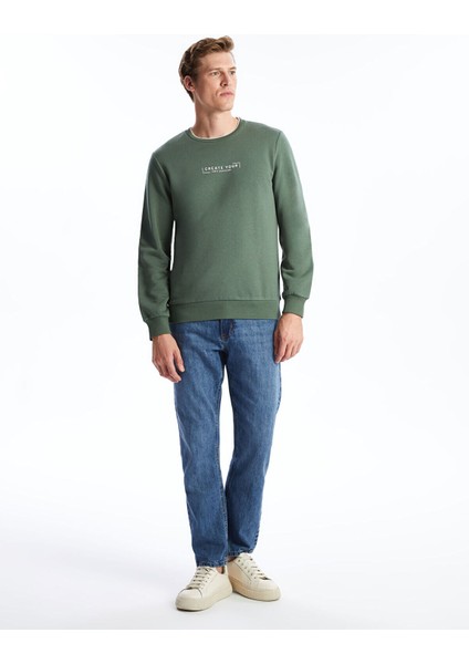 Lcw Yeni Peak Yeni Sezon Bisiklet Yaka Baskılı Erkek Kalın Sweatshirt fiyatları