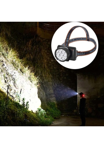 7 Ledli Şarjlı Baret Kafa Lambası WT-701