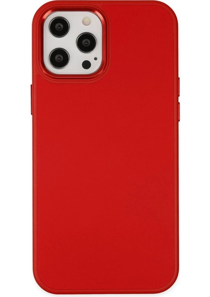 MYT09 iPhone 12 Pro Max Kılıf Asya Deri Silikon - Kırmızı
