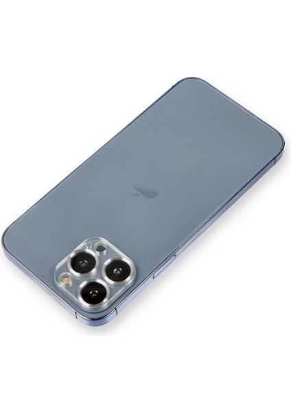 MYT09 iPhone 12 Pro Max Metal Kamera Lens Koruma Cam - Gümüş