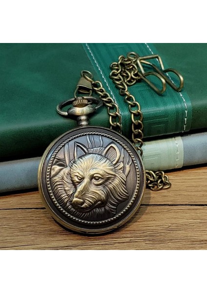 Kurt Motifli Antika Köstekli Saat