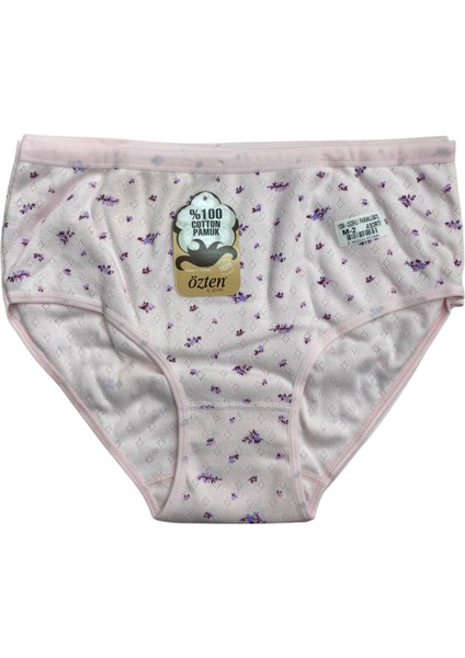 6'lı Asorti Paket % 100 Pamuk Nefes Alan Kumaş Çiçekli Yüksek Bel Kadın Bato Külot OZT120A6