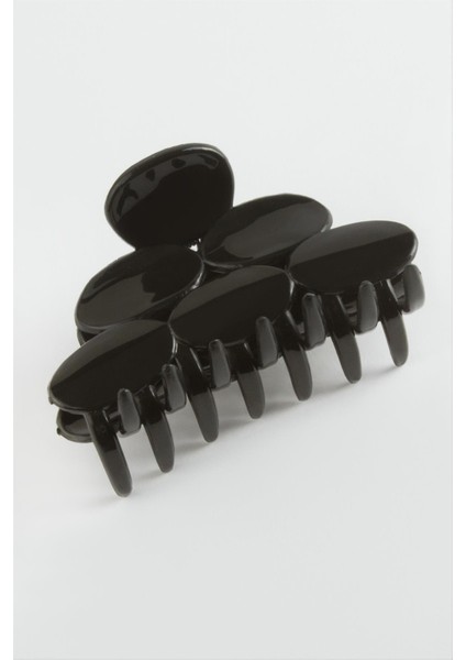 Oval Düz Siyah Renkli Mandal Toka 9 cm