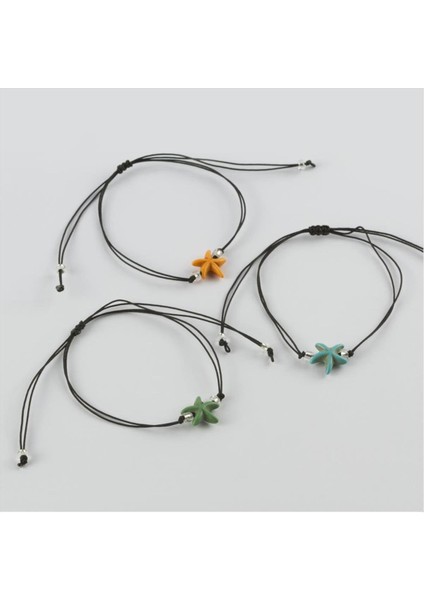 Deniz Yıldızı Figürlü Turkuaz Taşlı Bileklik