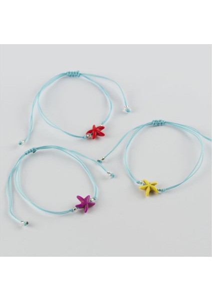 Deniz Yıldızı Figürlü Turkuaz Taşlı Bileklik modelleri